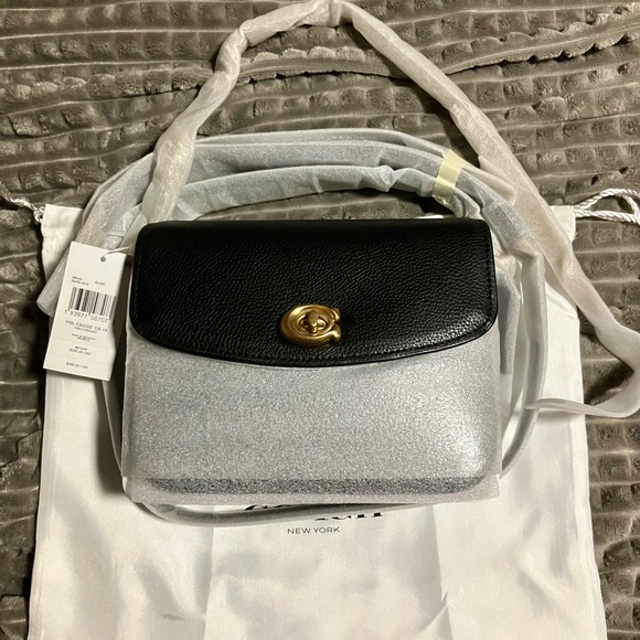Coach Handbags - NWT Coach Cassie Black Pebbled Leather Purse Handbag Satchel Shoulder Bag